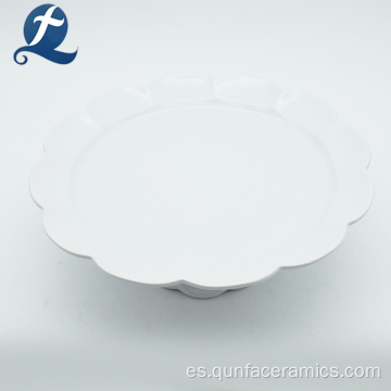 Plato de pastel de cerámica blanca personalizado Moder